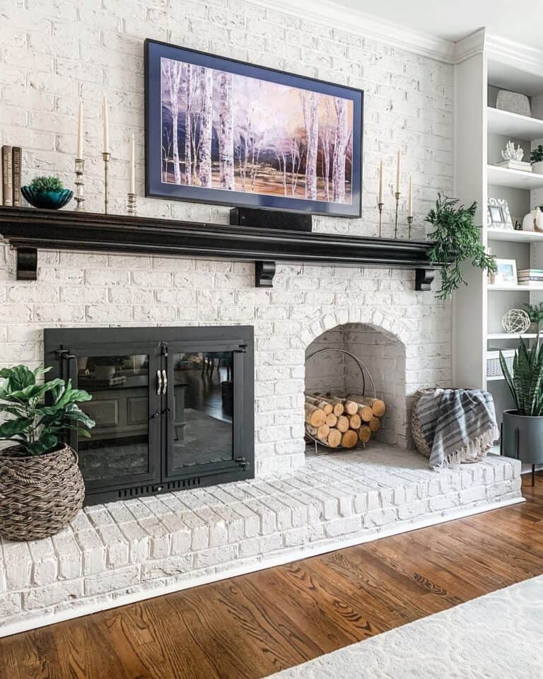 28 White Brick Fireplace Ideas to Update Your Home