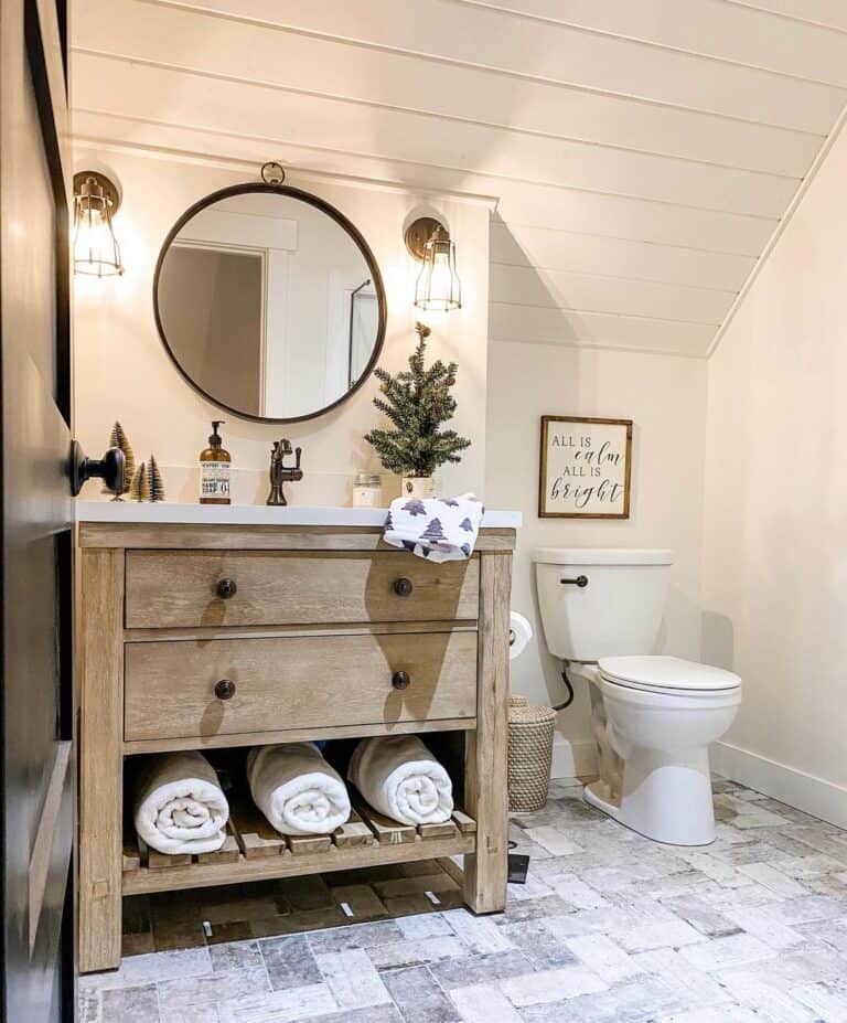 21 White Bathrooms with Wood Accents and a Wealth of Warmth