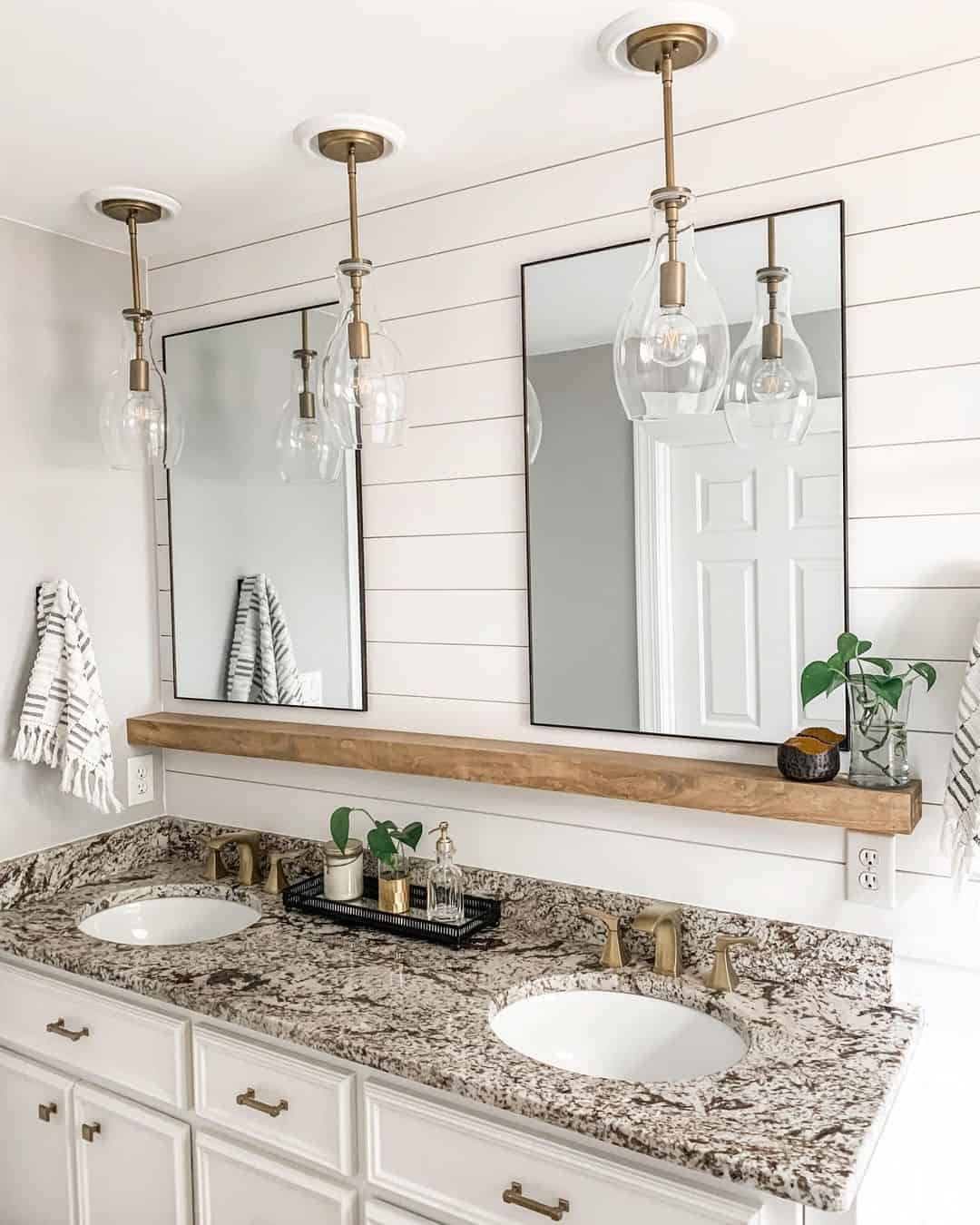 21 White Bathrooms with Wood Accents and a Wealth of Warmth