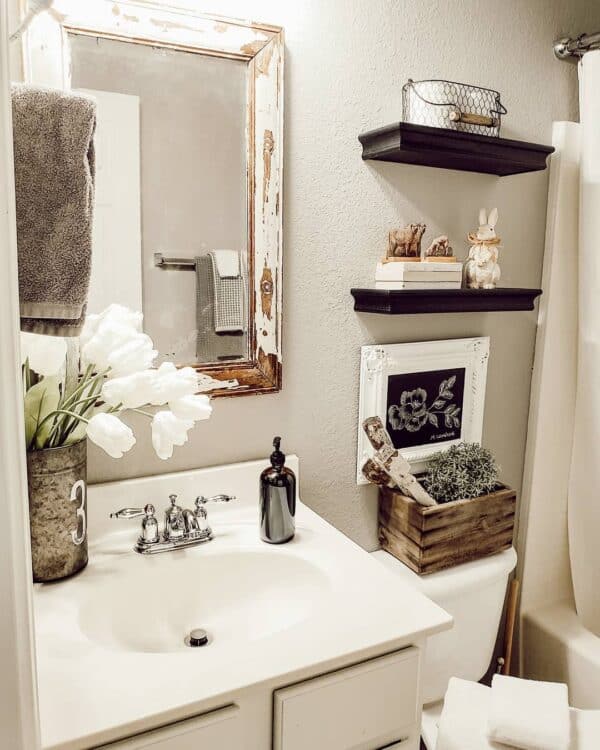 21 White Bathrooms with Wood Accents and a Wealth of Warmth