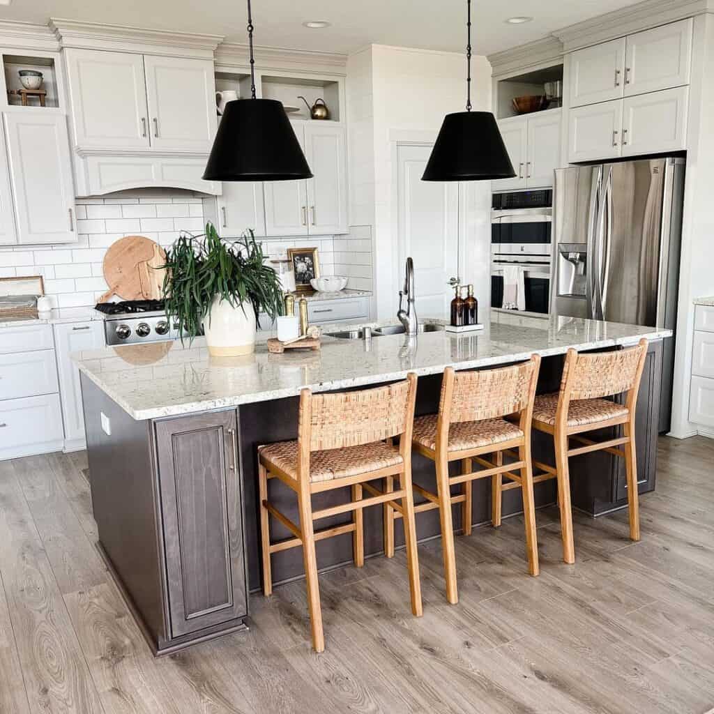 30 White Kitchens with Wood Island for the Ultimate Glow Up