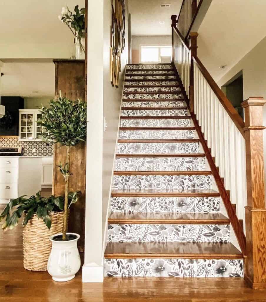 Staircase Riser Patterns 29 Refreshing Stair Riser Ideas We Can’t Get Enough of