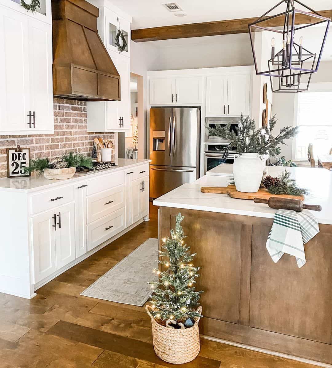 30 White Kitchens with Wood Island for the Ultimate Glow Up