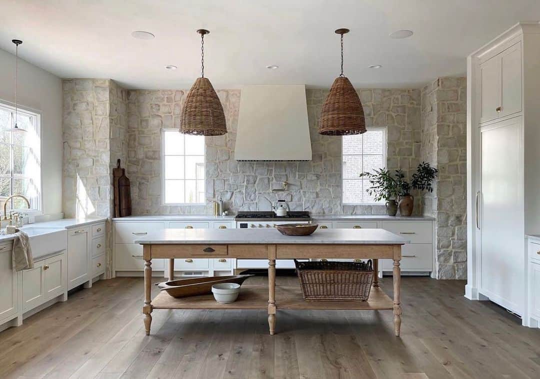 30 White Kitchens with Wood Island for the Ultimate Glow Up