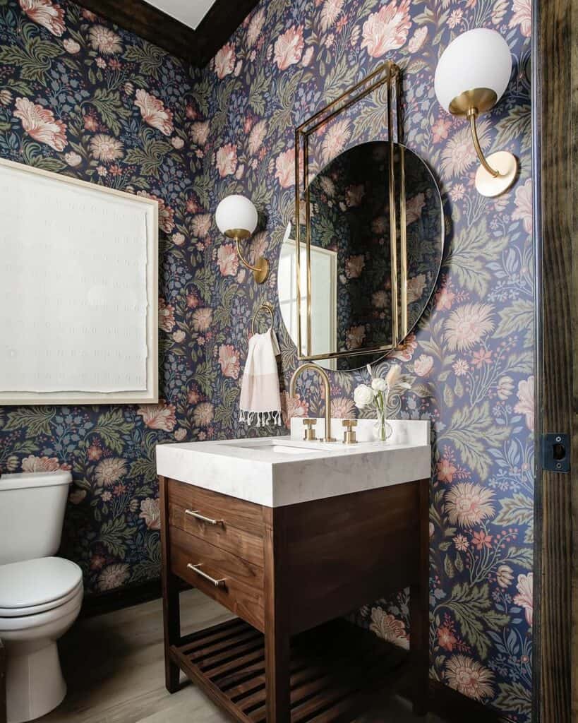 34 Fresh Powder Room Wallpaper Ideas to Transform your Space