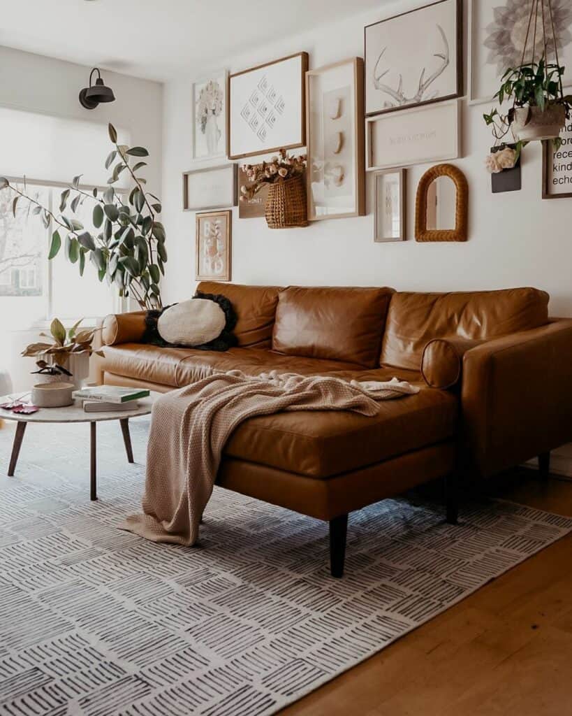 Image showcasing 31 Leather Couch Living Room Ideas for Rustic, Timeless Comfort