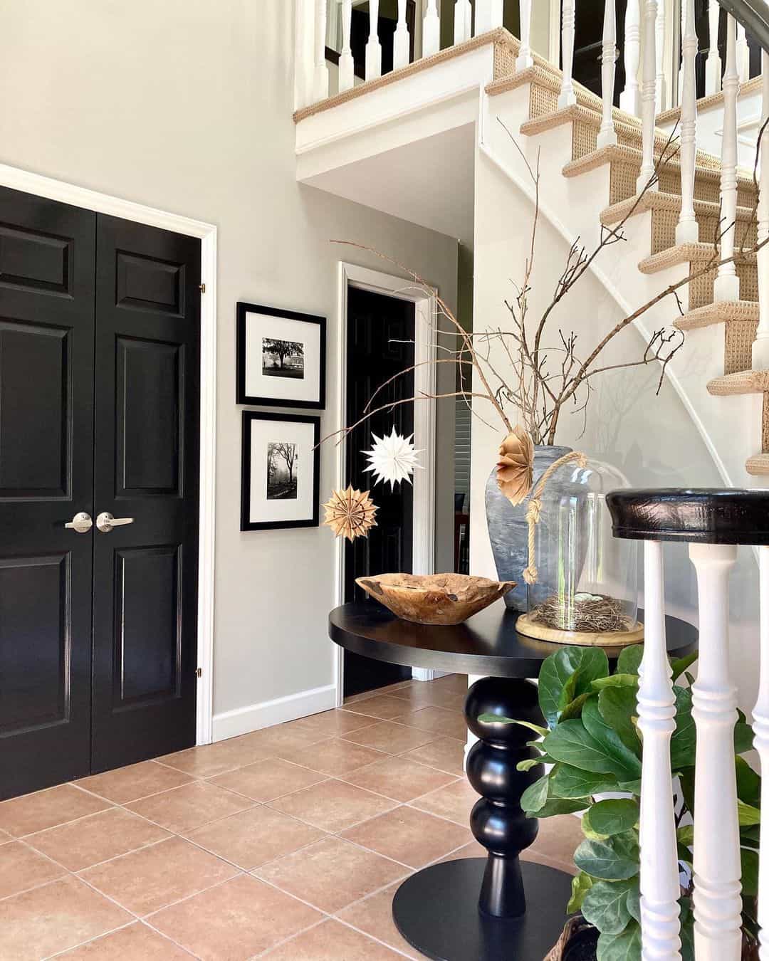Stunning White Trim Black Doors Images