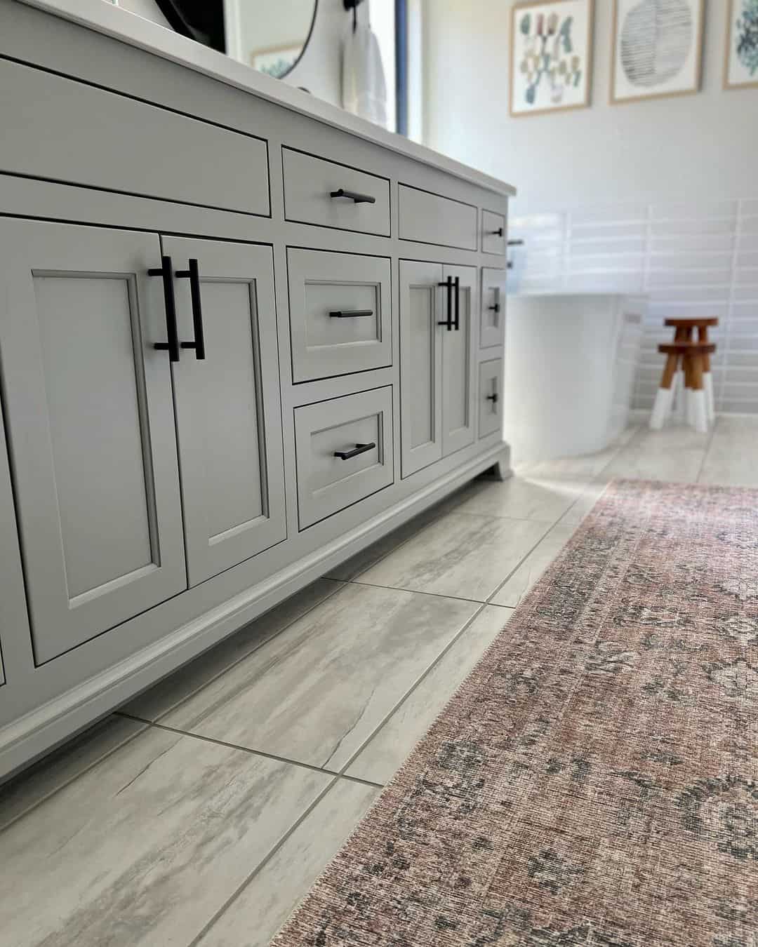 Tile Inset Rug 30 Bathroom Rug Ideas to Create a Spa Sanctuary