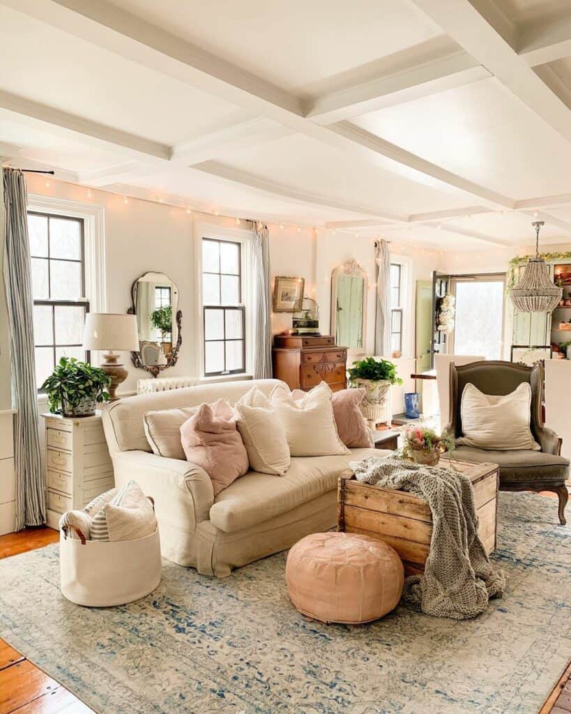 23 Pink Living Room Ideas For a Spectacular Farmhouse Home