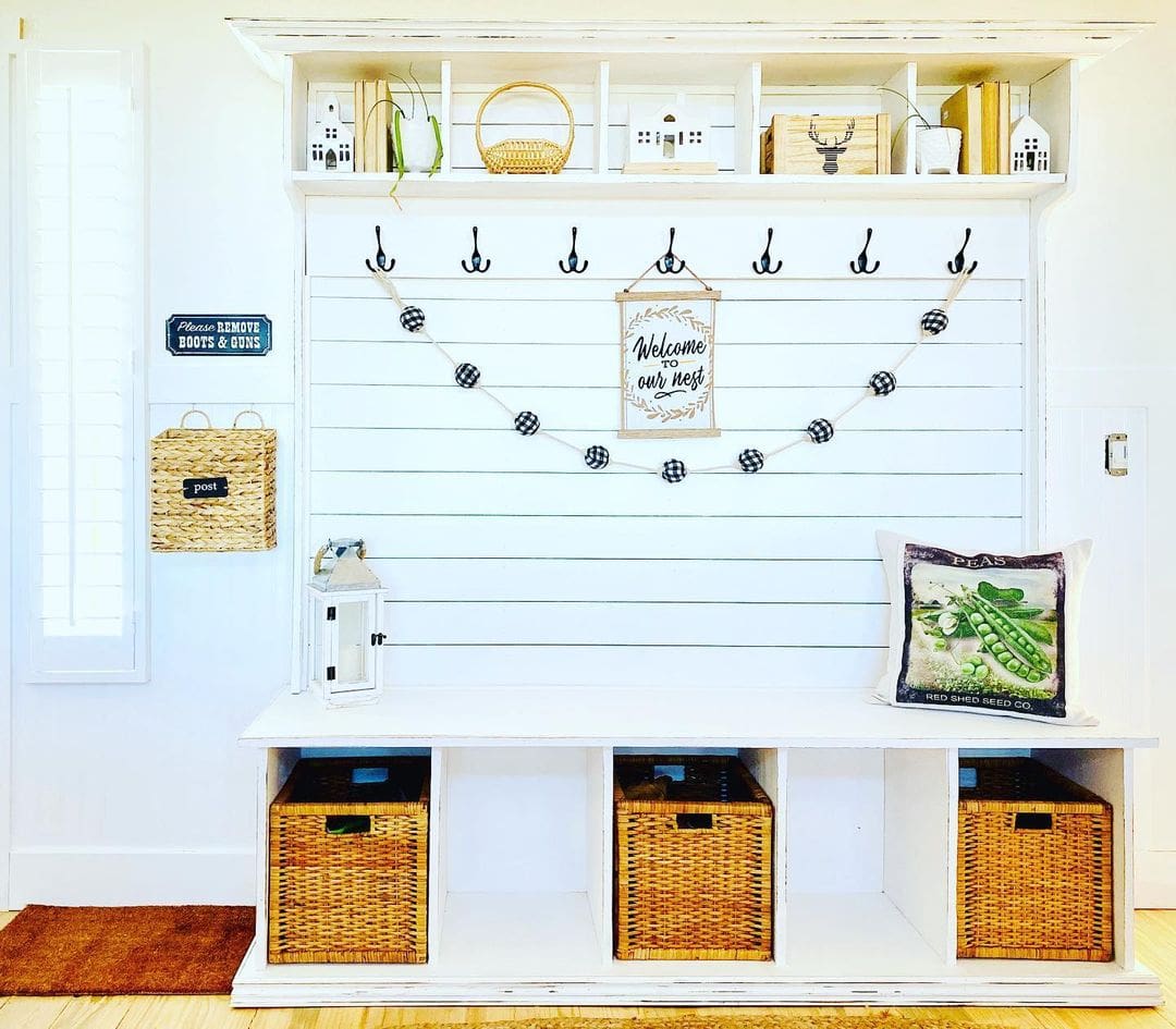 Sustainable Display Ideas For Mudrooms Reference: 21 Charming Shiplap Mudrooms That Maximize Style